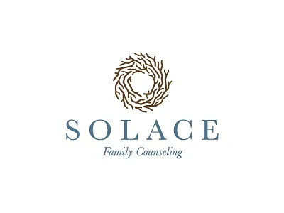Solace Family Counseling Logo branding identity logo nest wreath