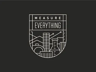 Measure Badge badge city company flask icon illustration measure monoline ruler tape measure values
