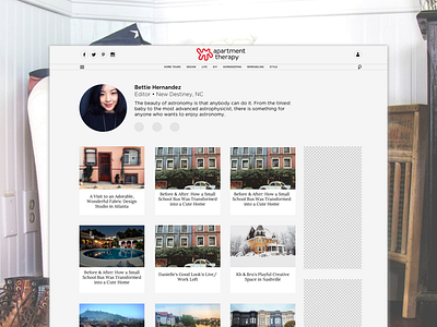 Working on pages for our Apartment Therapy contributors atmedia design dev redesign