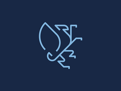 Griffin Logo animal beast blue brand design griffin identity line logo minimal wip