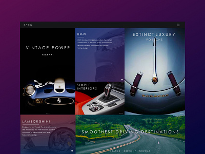 KARRZ Web Magazine UI Concept article blog cars design gradient magazine minimal raff hbb ui ux web website