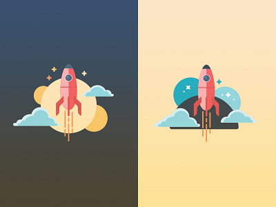 Outer Spacing illustration rocket space