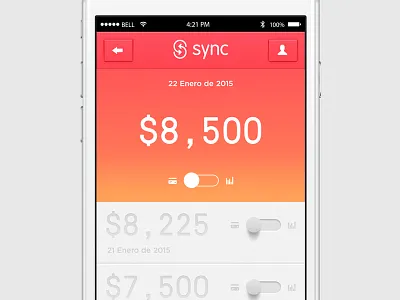Sync App app budget gradient interface iphone slider ui ux