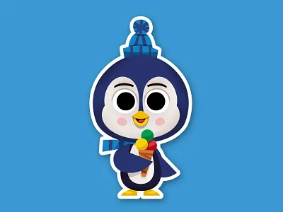Ice Cream Magnet icecreamlovingpenguin penguin