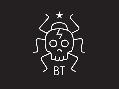 Skull Beetle badge beetle bt bug crest icon lightning logo skull star