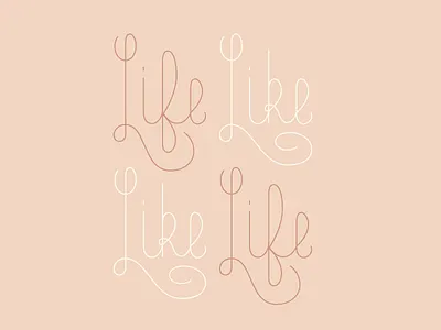 Life Like / Like Life handlettering lettering script vector