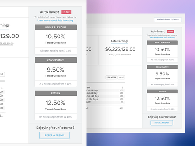 Retail Investor Dashboard dashboard design invest lending lendinghome mortgage ui web