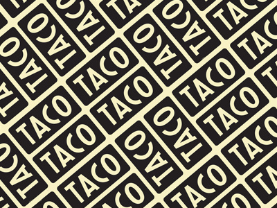 Tacos everywhere black branding bricks identity pattern patterns tacos type yellow