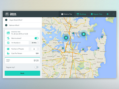 Booking a Water Taxi app booking ceffectz dashboard map taxi ui ux watertaxi web