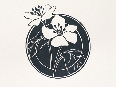 Flower black and white flower gouache illustration lineart paint painting traditional art