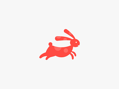 Rescue Bunny animal bunny flat icon illustration logo rabbit red speed
