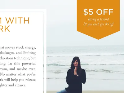 Breathwork Flyer beach breathwork discount flyer meditation orange promo type