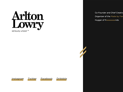 Simple Personal Website Update black gold seriously uncool white