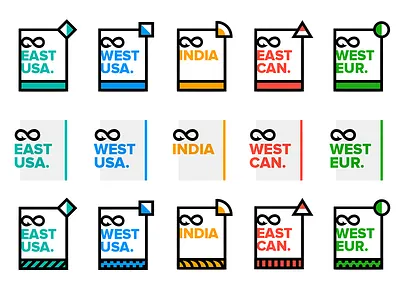 Team Region Badges color geometry illustration pattern region team world