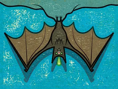 Bad news for bats: White-nose syndrome! adobe bats client conceptual digital editorial illustration magazine personal retro texture vector