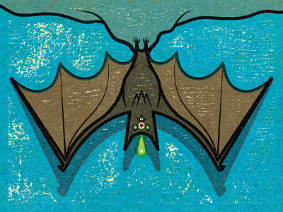 Bad news for bats: White-nose syndrome! adobe bats client conceptual digital editorial illustration magazine personal retro texture vector