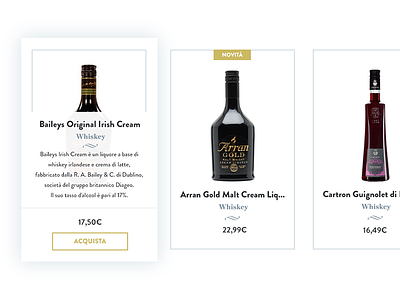 Spirits products design ecommerce elegant interface products shop simple spirits ui webdesign whiskey widget