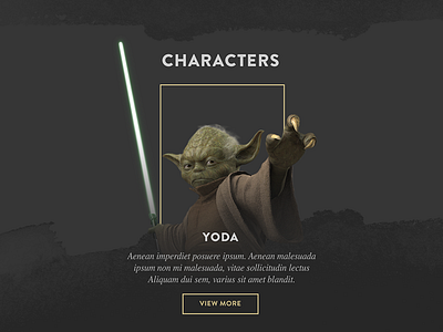 Characters dark design elegant interface site star wars ui ux web webdesign