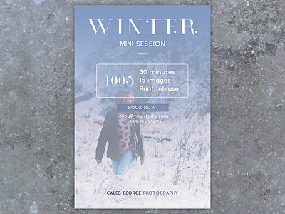 Winter flyer card design flyer graphic design photo photography psd template tipography winter