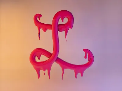 L / Liquid 36daysoftype 3d 3dtype c4d illustration lettering liquid typography