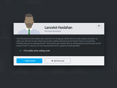 MiniManager - All hail Lancelot Hoolahan dark fantasy football football ui