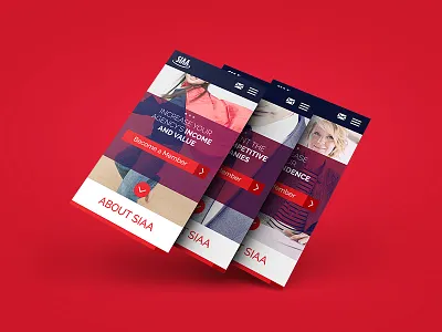 SIAA mobile marquees insurance mobile screens siaa ui webdesign website