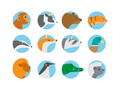 Animals icons animal cow duck fox hedgehog icons lion monkey penguin pet raccoon ring