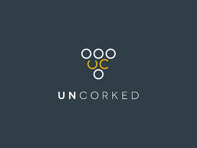 U + C Wine Monogram V2 abstract branding circles grapes identity logo minimal monogram shapes wine