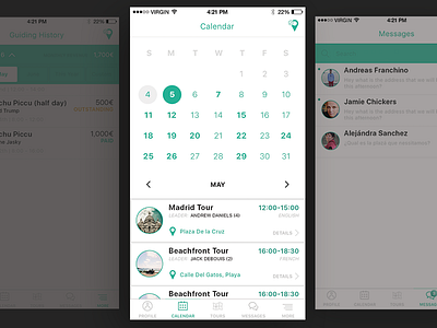 Tour Guide Back Office | Travel App app apple flat design ios ios9 tab bar travel app ui ux