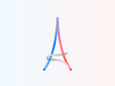 Paris eiffel gradient lines logo paris tower