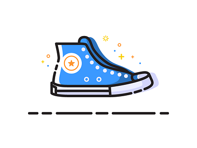 Converse Chuck Taylor all star blue chuck taylor converse flat icon illustration mbe shoes