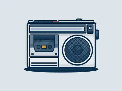 Radio analog electronics icon illustration stereo tape tech vector