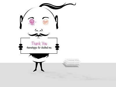 Thanks themehippo & Dribbble cartoon drawing thanks