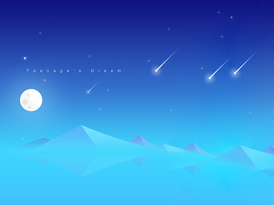 Good Night dreem illustration light moon simple ui ux