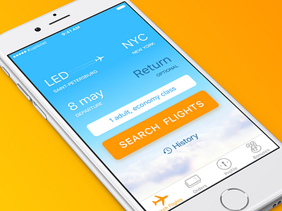 Search Form. Kupibilet.ru App app flights ios mobile search form uiux