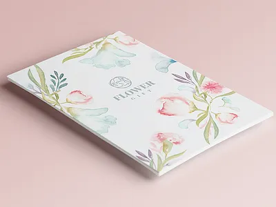 Flower Gift Advertisement blue box colors ebdots eight black dots flower flower gift green logo pink rose