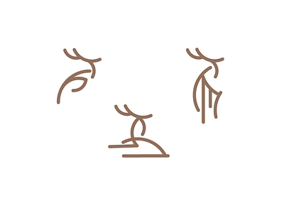 Deers animals deers logomark minimal