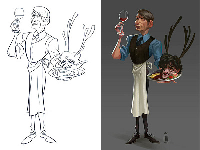 Hannibal animation cartoony character design fun art hannibal illustration lecter visdev