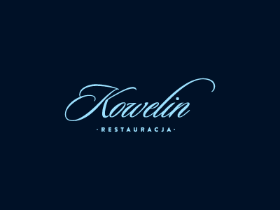 KOWELIN / restaurant blue elegant food kowelin logo logotype restaurant script simple stone typography