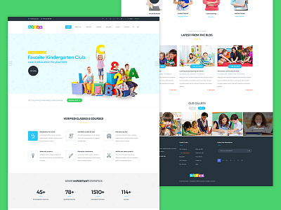 Kindergarten Club child care children class courses e learning education kids kindergarten nursery preschool psd template school