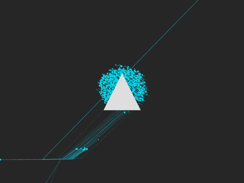 Particle glitch. 3d c4d cinema 4d cyan flip gif minimal motion particles triangle x particles