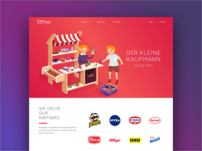 Illustration and website redesign grocery illustration kids landing retail toys website