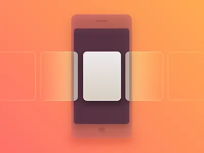 Horizontal Scrolling Pages abstract cards illustration ui