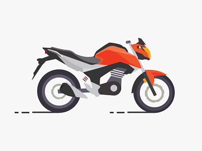 My Bike bike flat color honda illustration