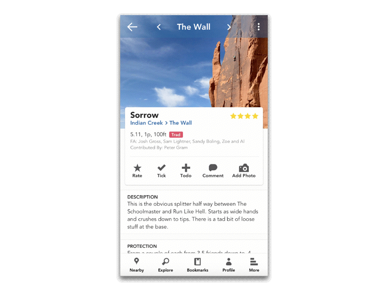 Mountain Project iOS Redesign ios mobile mountain principal project rock climbing