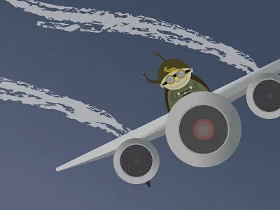 Plane airplane character gradient grain kid plane texture