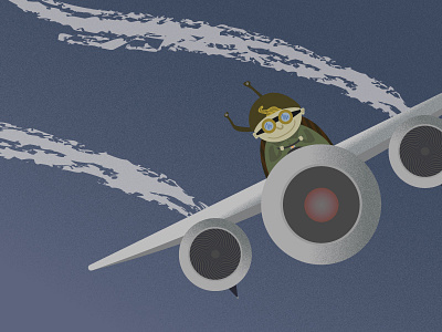 Plane airplane character gradient grain kid plane texture