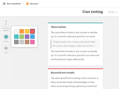 Milanote software interface work in progress color picker colour picker design icons interface notes software