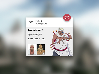 #dailyui #045 - Ninja Info Card daily ui info info card material material design material ui materialui naruto ninja ninja info card