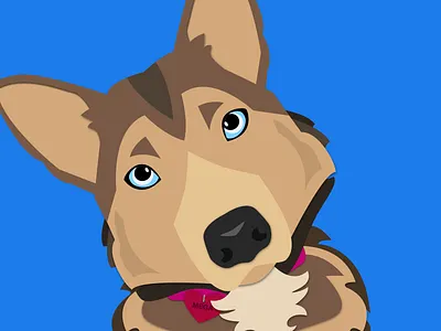 Mega Judges You blue eyes cute dog husky illustration puppy sheepdog
